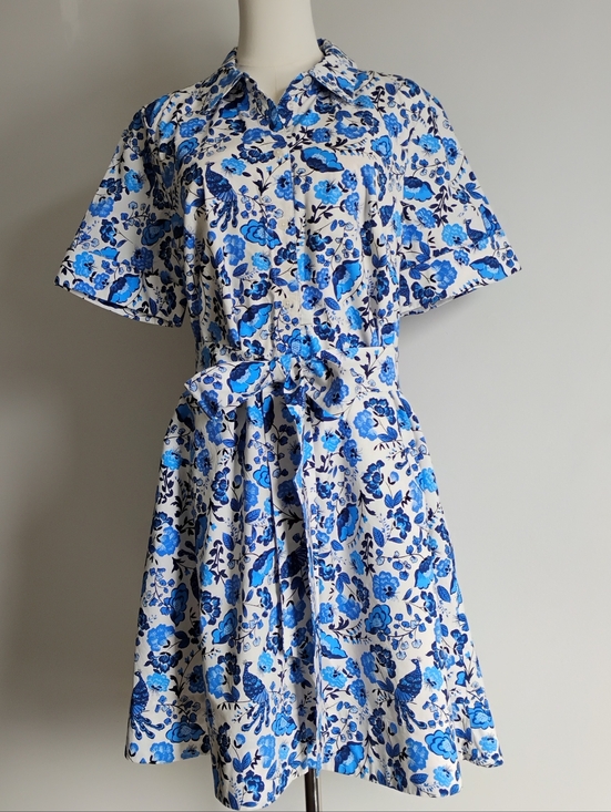 kate spade Dresses & Skirts - Kate Spade Peacock Floral Shirt Dress Size L